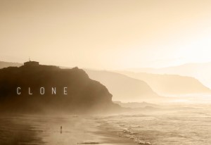 people in Sopelana beach with haze